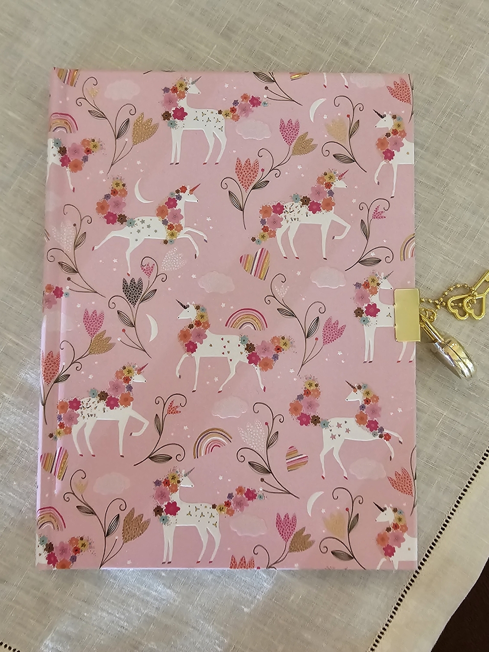 Peter Pauper Press Unicorn Blooms Pink Locking Journal w/ Lock
